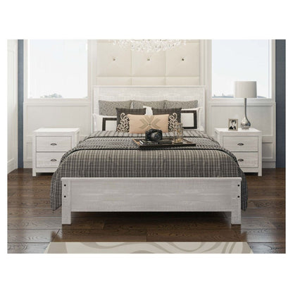 White Shiplap Texture Distressed Solid Wood Twin Bed Frame HomeRoots