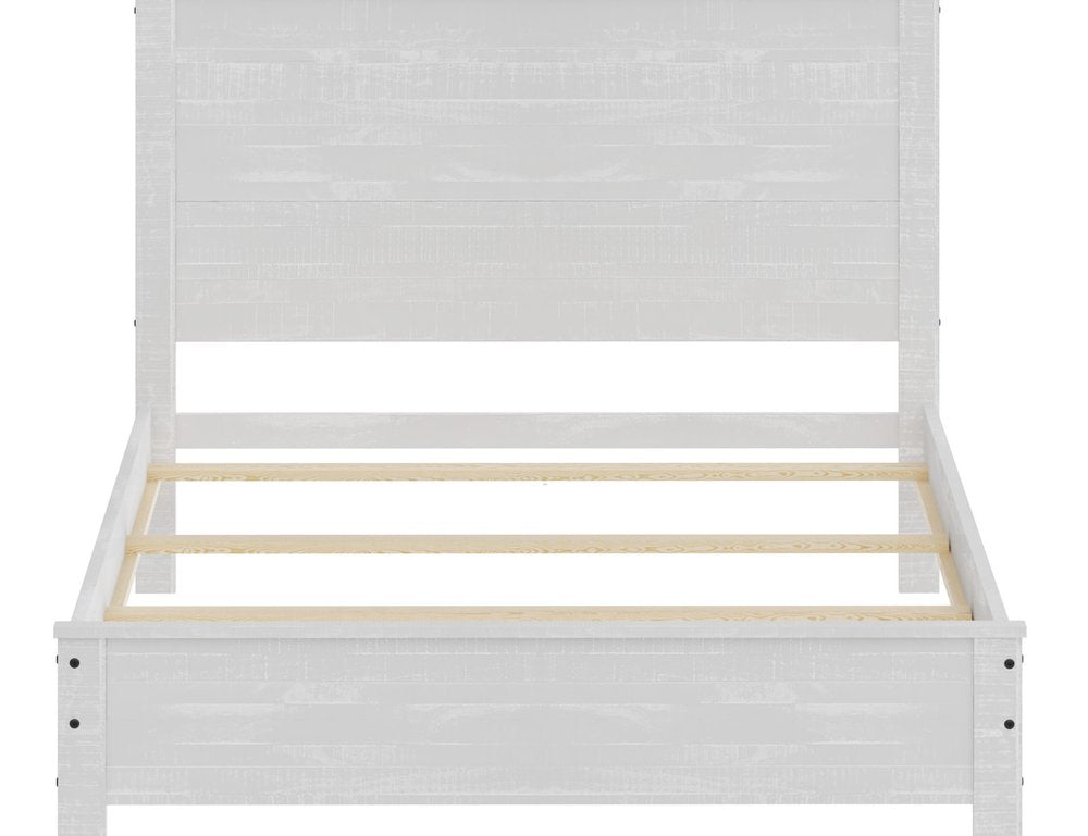 White Shiplap Texture Distressed Solid Wood Twin Bed Frame HomeRoots
