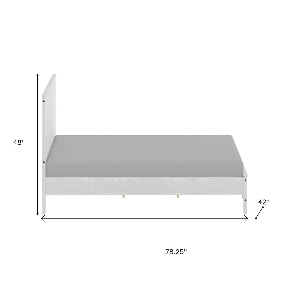 White Shiplap Texture Distressed Solid Wood Twin Bed Frame HomeRoots