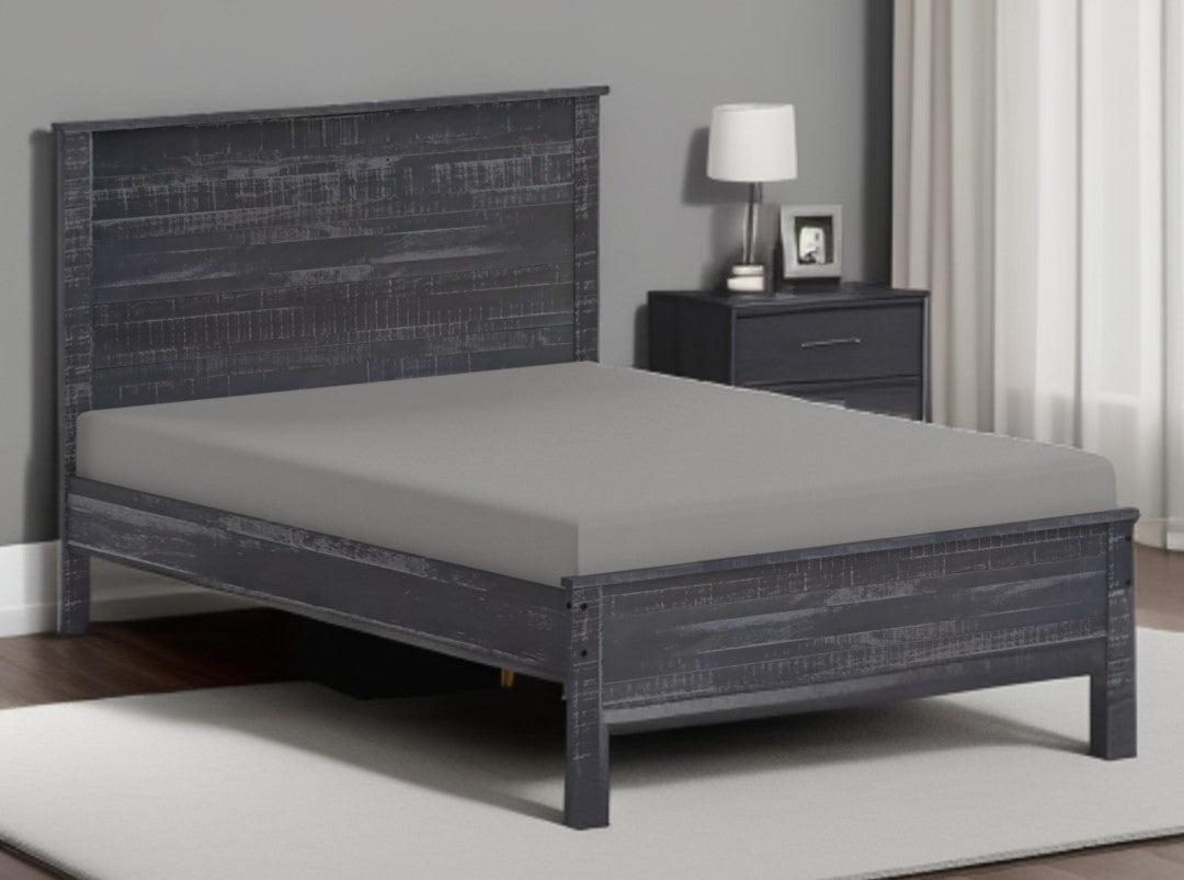 Solid Wood Twin Grey Bed Frame