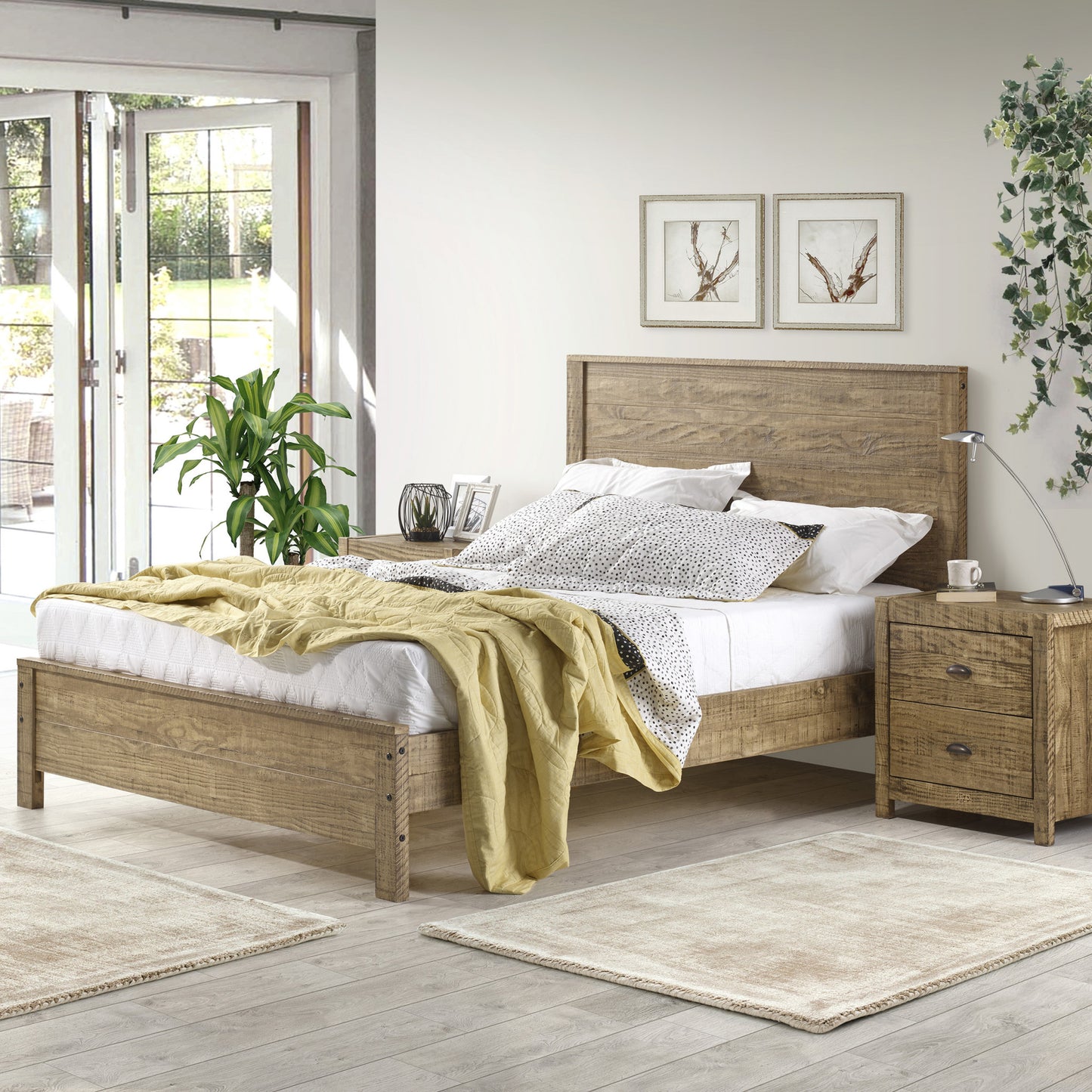 Walnut Brown Solid Wood Twin Bed Frame