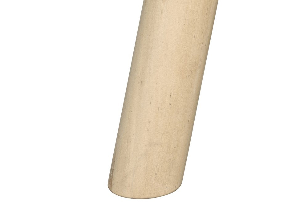 12" Gray Fabric and Natural Round Ottoman HomeRoots