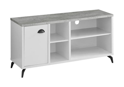 47" Gray And White Wood Enclosed and Open Storage TV Stand HomeRoots