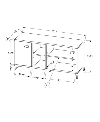 47" Gray And White Wood Enclosed and Open Storage TV Stand HomeRoots