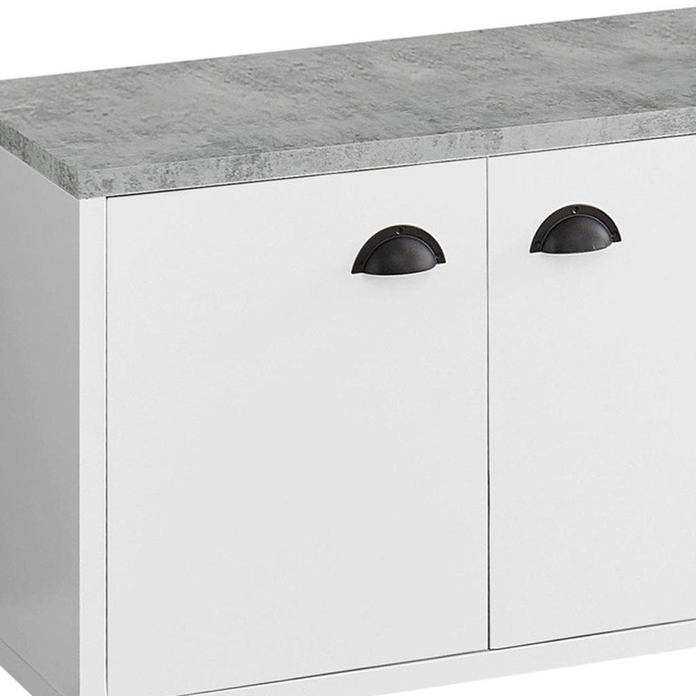 60" White Cabinet Enclosed Storage TV Stand HomeRoots