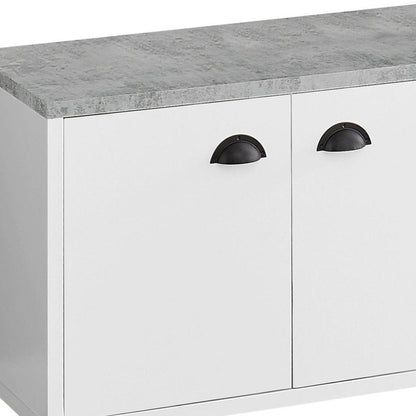 60" White Cabinet Enclosed Storage TV Stand HomeRoots