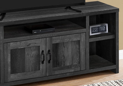 59" Black Cabinet Enclosed Storage TV Stand HomeRoots