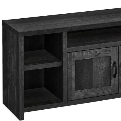 59" Black Cabinet Enclosed Storage TV Stand HomeRoots