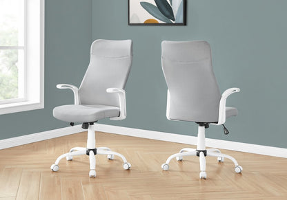 Gray and White Rolling Drafting Chair HomeRoots