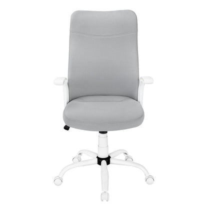 Gray and White Rolling Drafting Chair