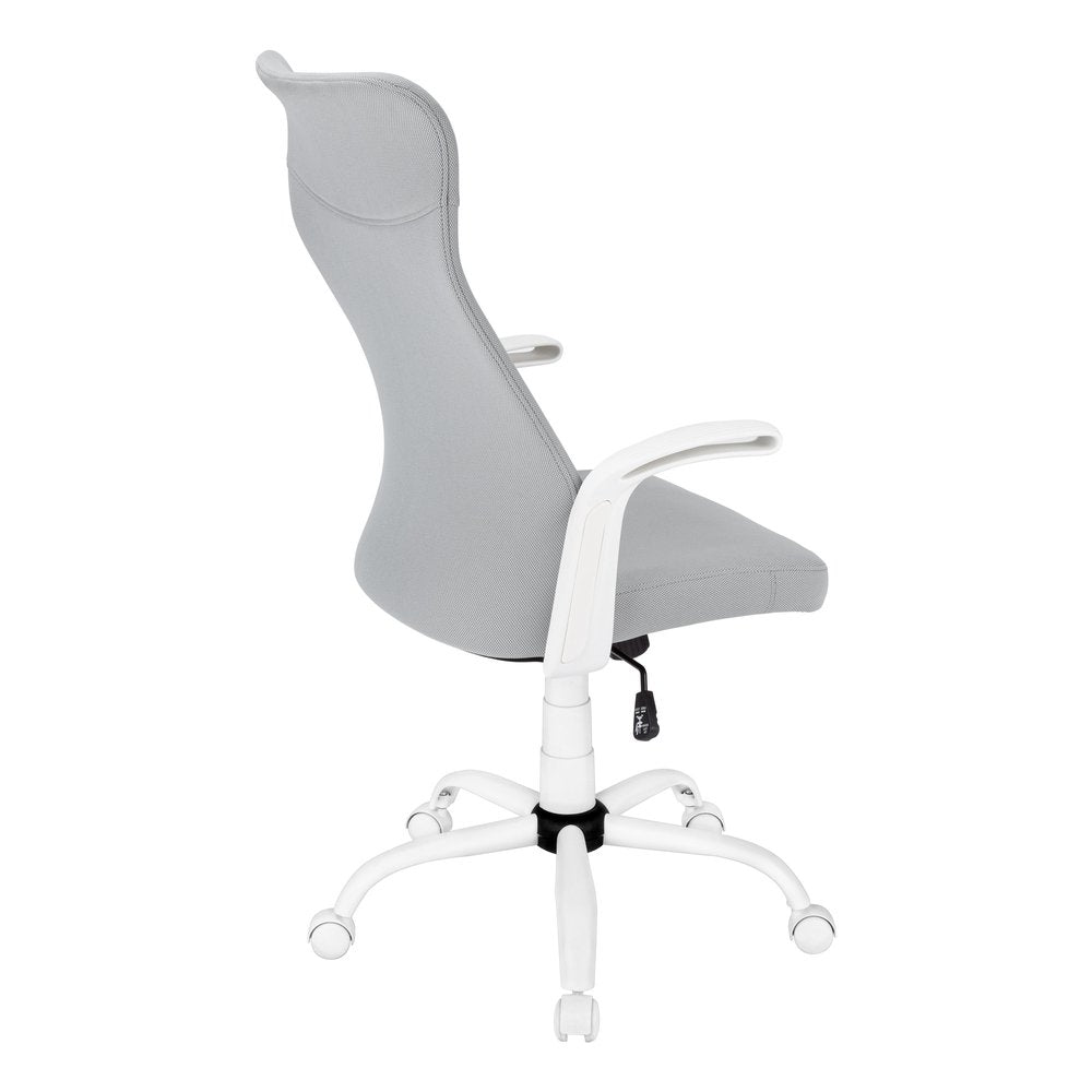 Gray and White Rolling Drafting Chair HomeRoots