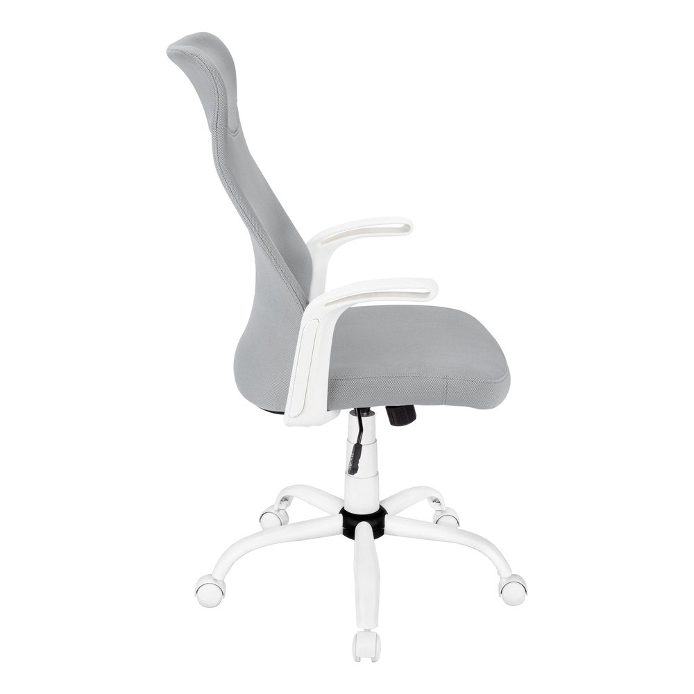Gray and White Rolling Drafting Chair — view 5