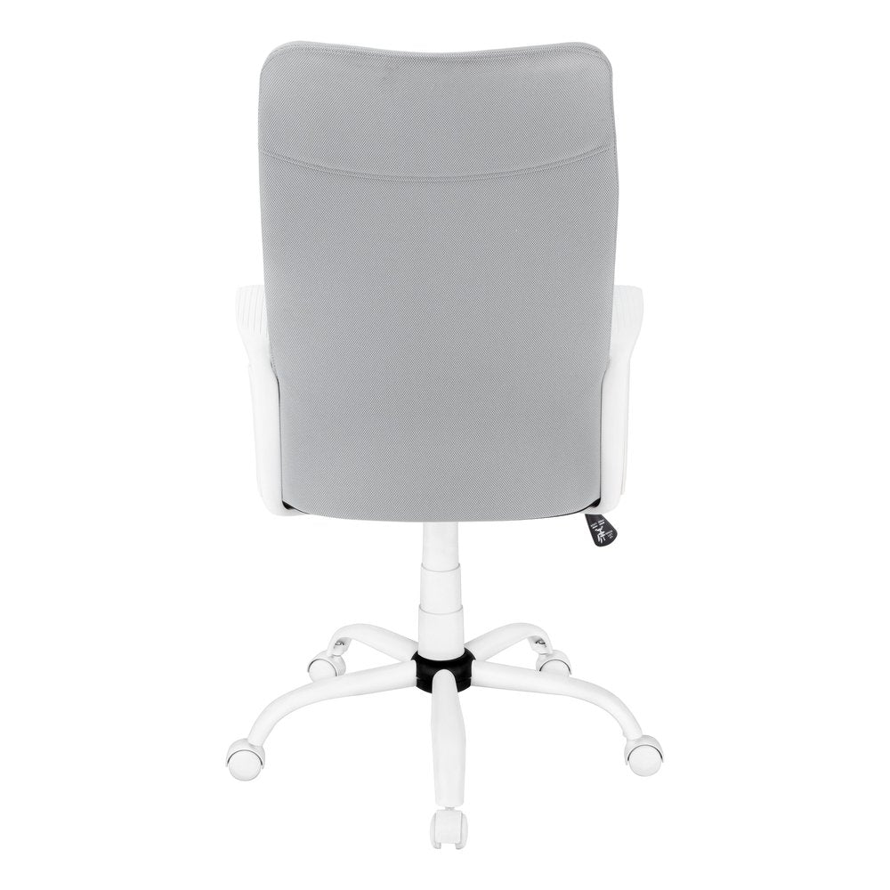 Gray and White Rolling Drafting Chair — view 3