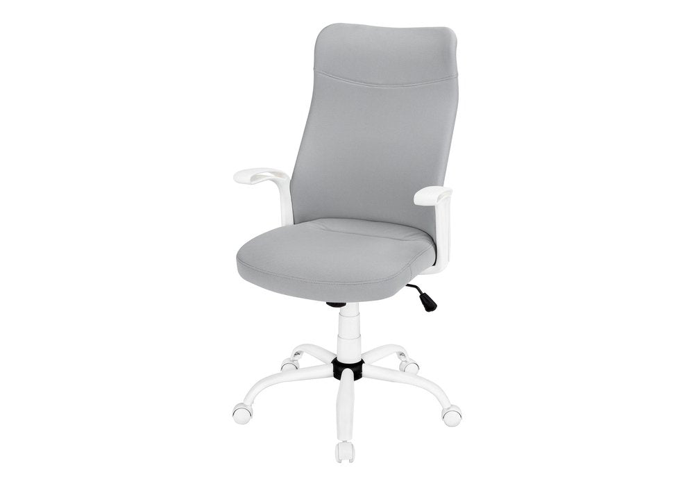 Gray and White Rolling Drafting Chair — view 4