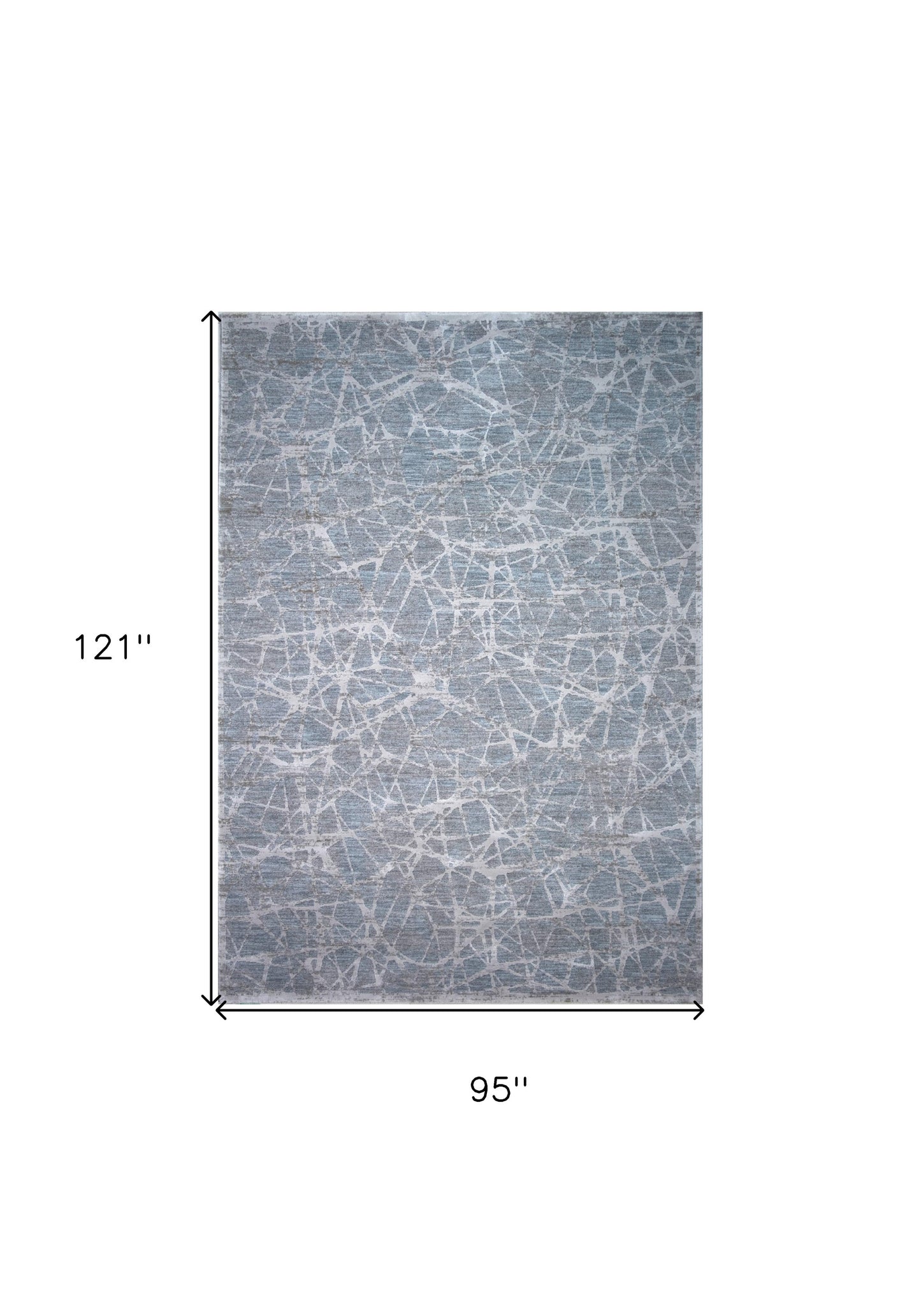 8' X 10' Turquoise Abstract Power Loom Stain Resistant Area Rug - 95.0" (H) x 121.0" (W) x 0.4" (D)