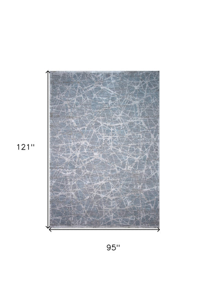 8' X 10' Turquoise Abstract Power Loom Stain Resistant Area Rug - 95.0" (H) x 121.0" (W) x 0.4" (D)