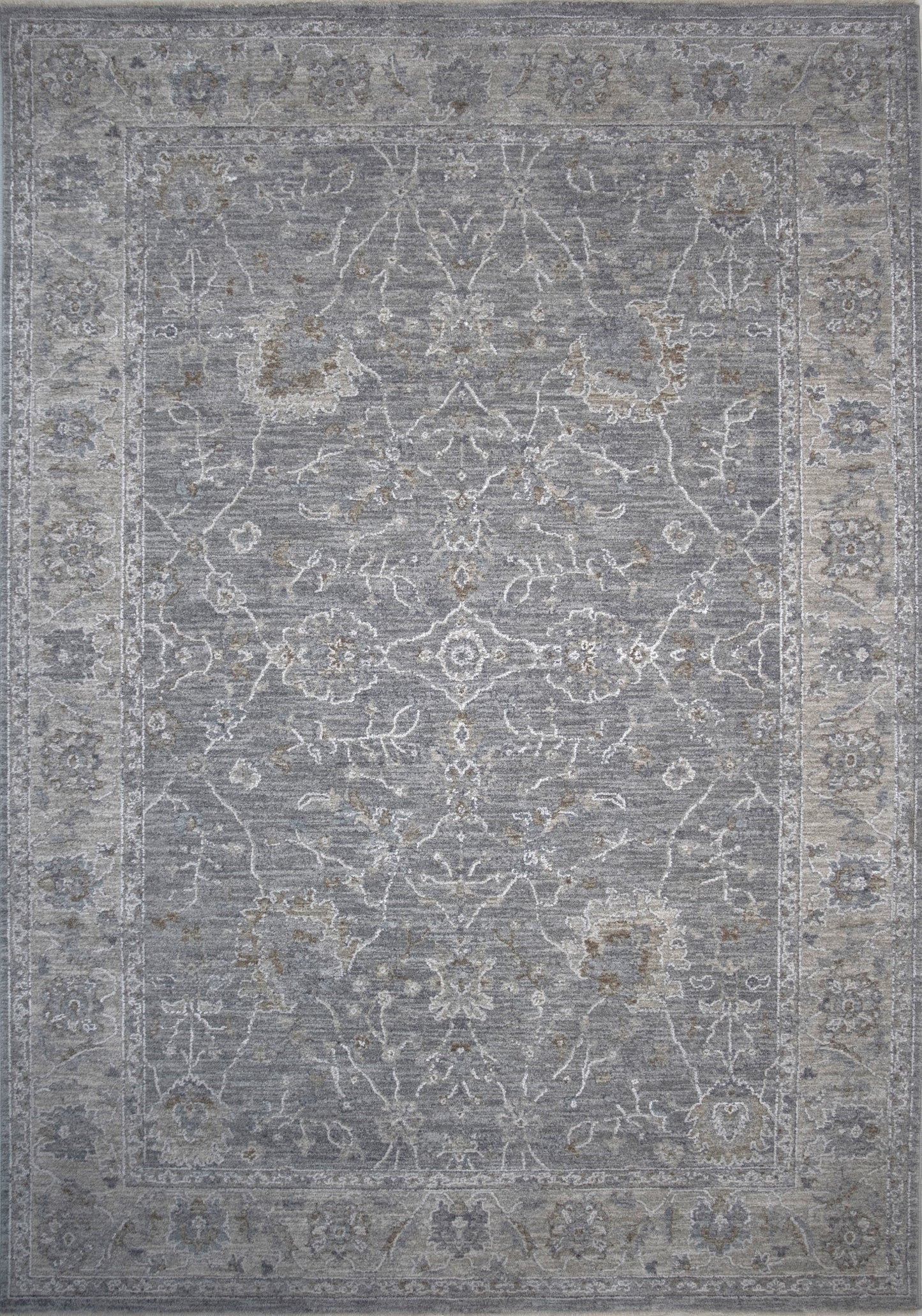 5' X 7' Blue Gray Southwestern Floral Area Rug - 63.0" (H) x 91.0" (W) x 0.4" (D)