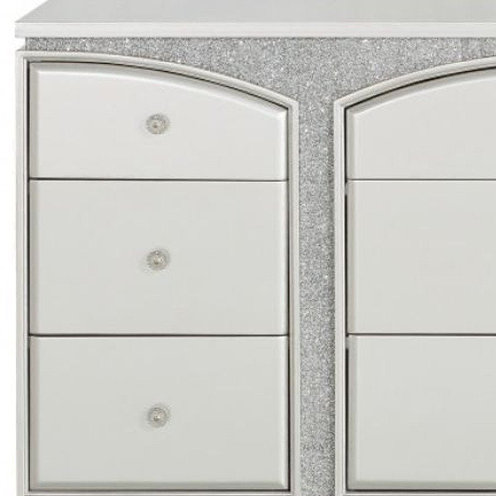 66" Platinum Manufactured Wood Nine Drawer Dresser HomeRoots