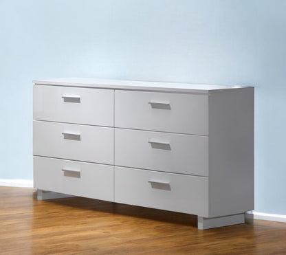 63" White Six Drawer Double Dresser HomeRoots