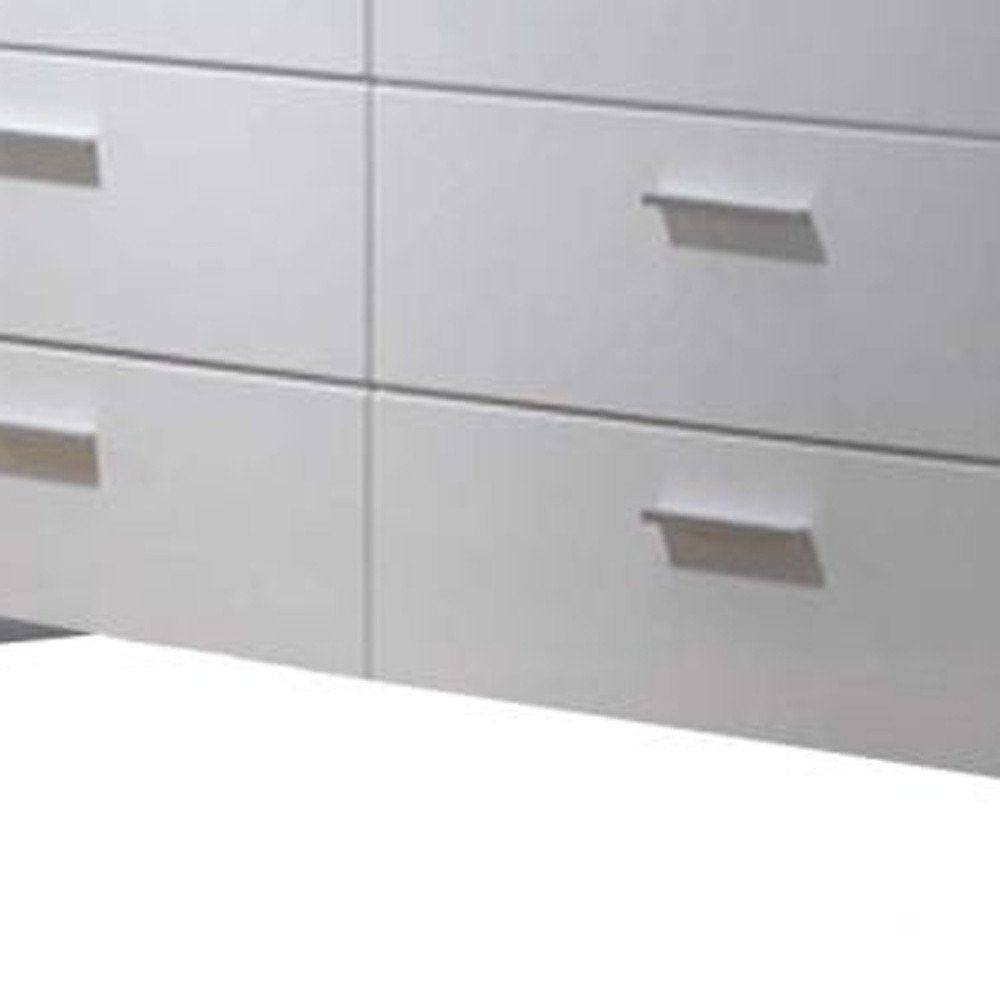 63" White Wood Six Drawer Double Dresser HomeRoots
