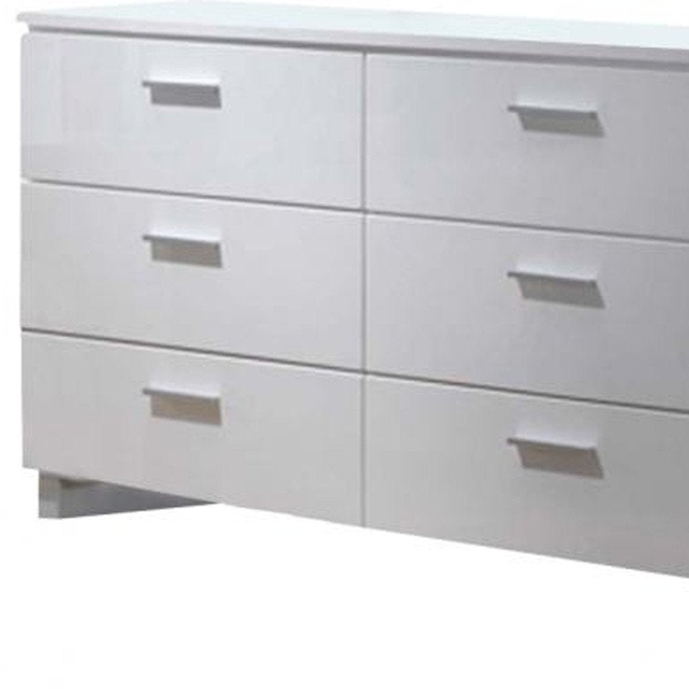 63" White Six Drawer Double Dresser HomeRoots