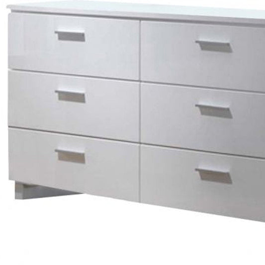 63" White Wood Six Drawer Double Dresser HomeRoots