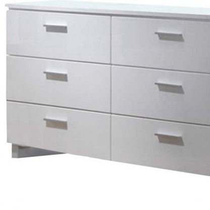 63" White Wood Six Drawer Double Dresser HomeRoots