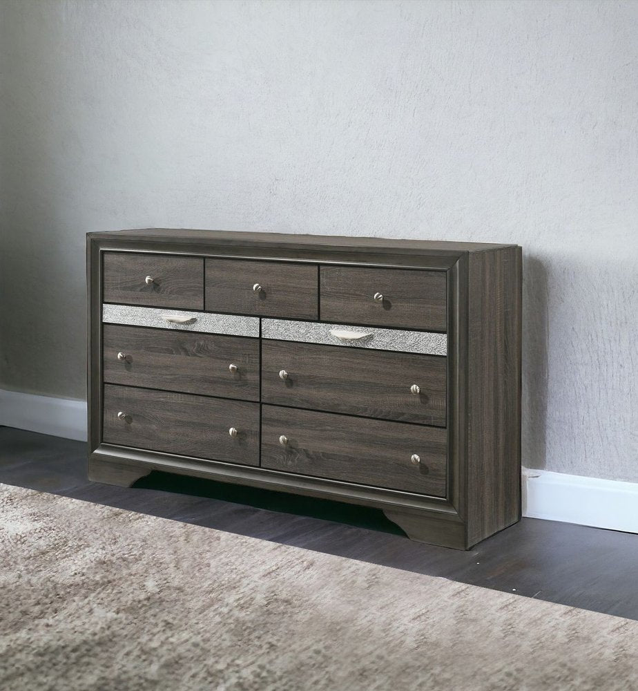 63" Black Manufactured Wood Nine Drawer Gentlemans Chest HomeRoots