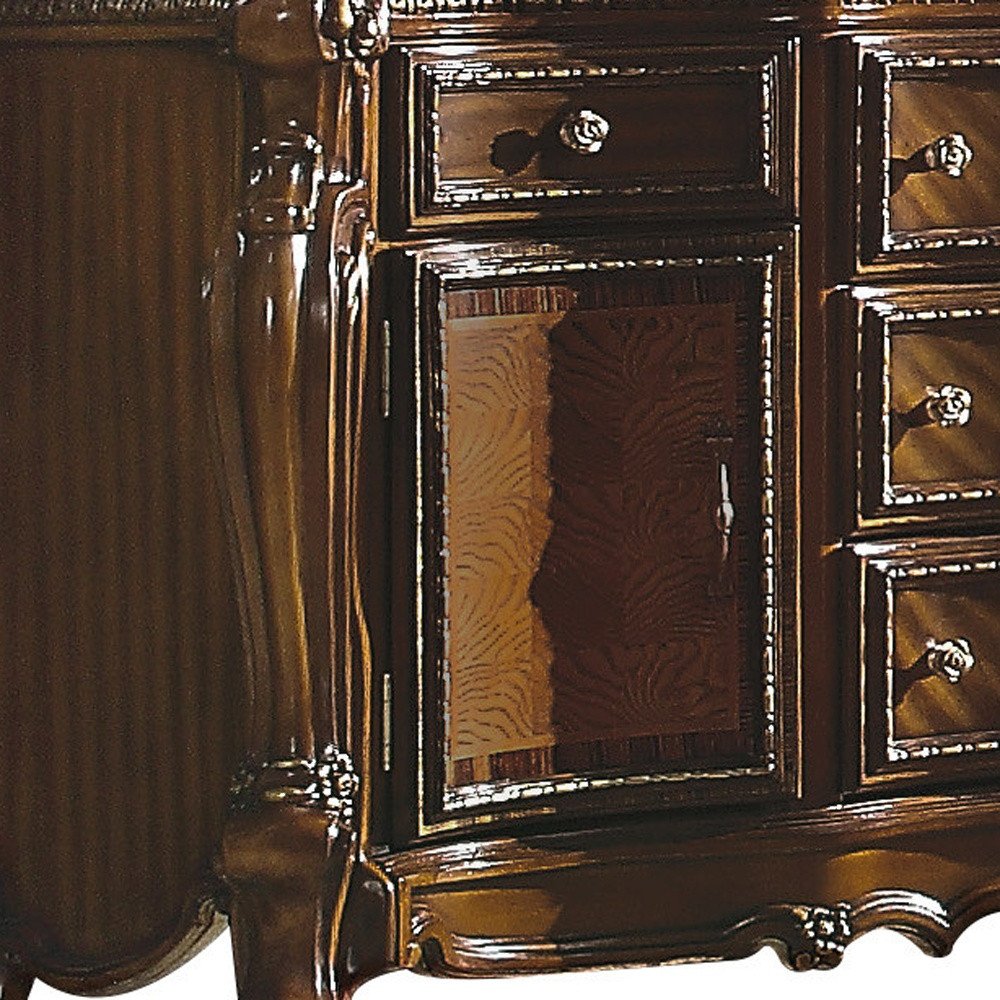 37" Brown Wood Two Door Five Drawer Combo Dresser — view 3