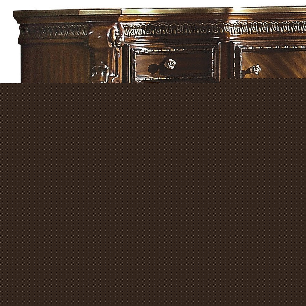 69" Brown Solid and Manufactured Wood Five Drawer Triple Dresser HomeRoots
