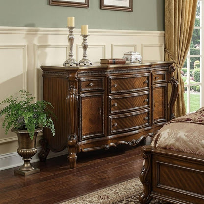 69" Brown Solid and Manufactured Wood Five Drawer Triple Dresser HomeRoots