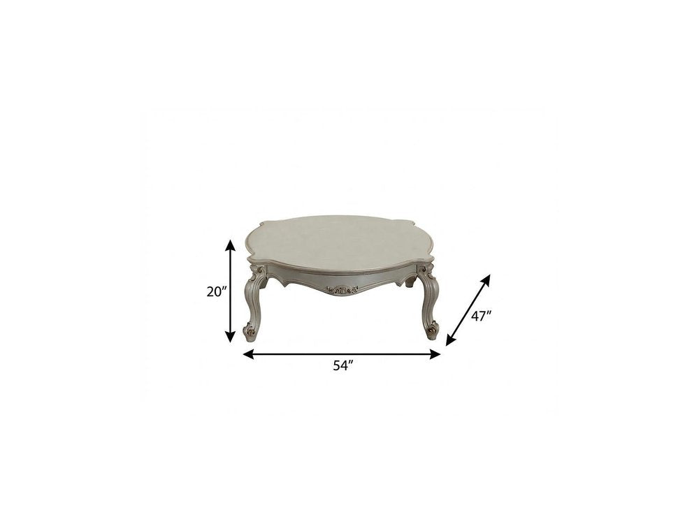 54" Pearl Wood And Polyresin Coffee Table HomeRoots