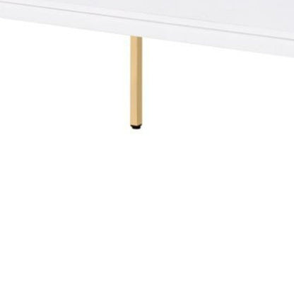 48" White and Gold Wood And Metal Coffee Table HomeRoots