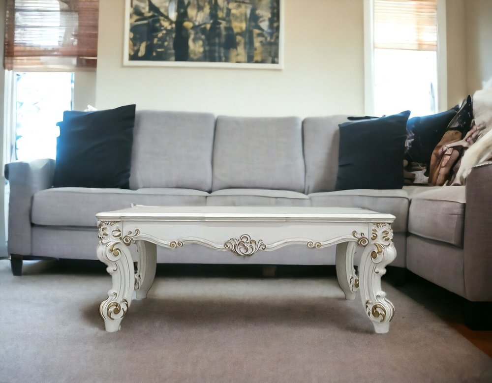 53" Pearl Wood Coffee Table HomeRoots