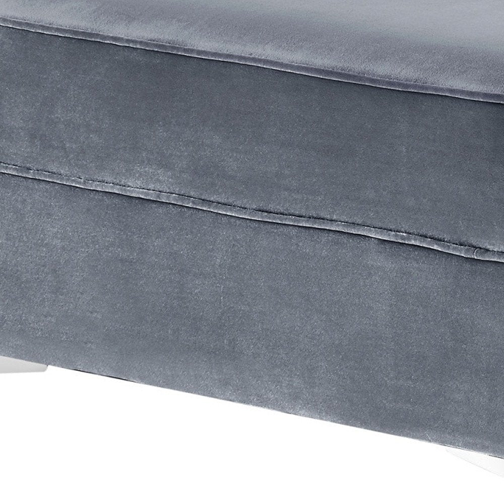 30" Gray Velvet And Silver Storage HomeRoots