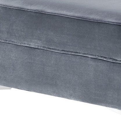 30" Gray Velvet And Silver Storage HomeRoots