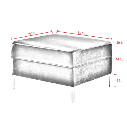 30" Gray Velvet And Silver Storage HomeRoots