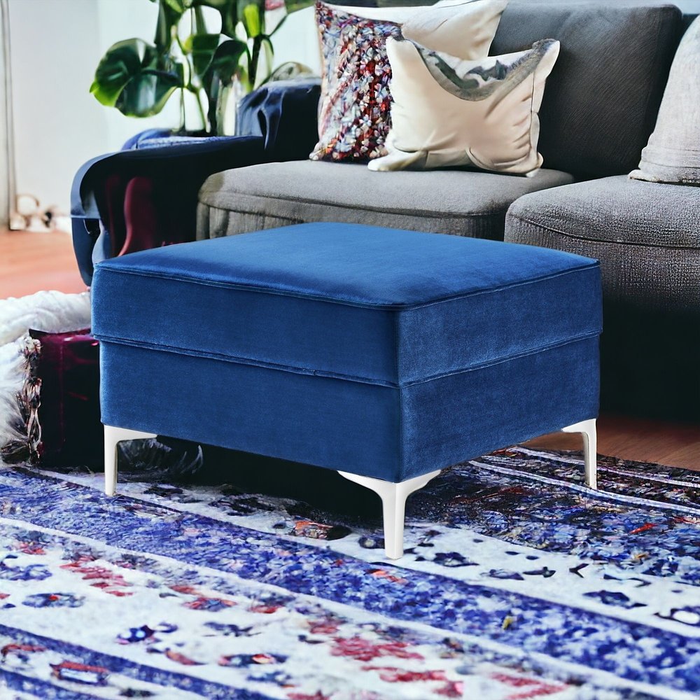 30" Gray Velvet And Silver Storage HomeRoots