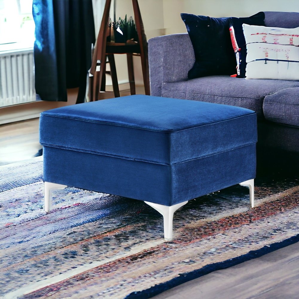 30" Gray Velvet And Silver Storage HomeRoots