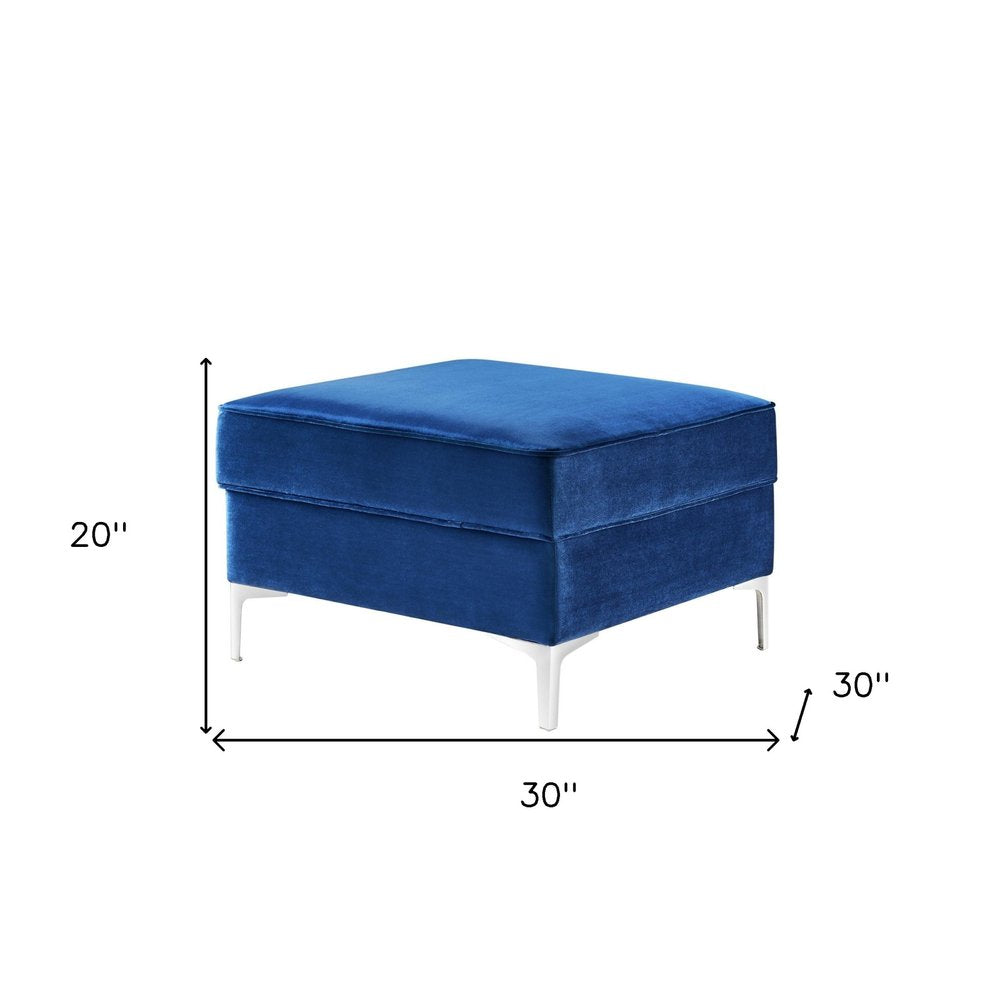 30" Gray Velvet And Silver Storage HomeRoots