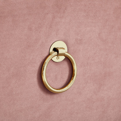 18" Blush Velvet And Black Tufted Storage HomeRoots