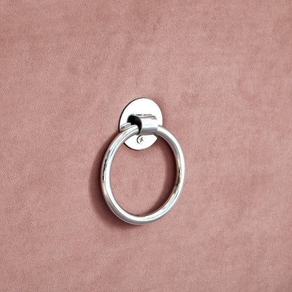 18" Blush Velvet And Black Tufted Storage HomeRoots