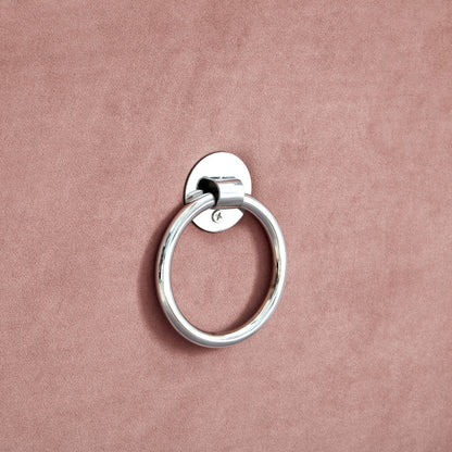 18" Blush Velvet And Black Tufted Storage HomeRoots