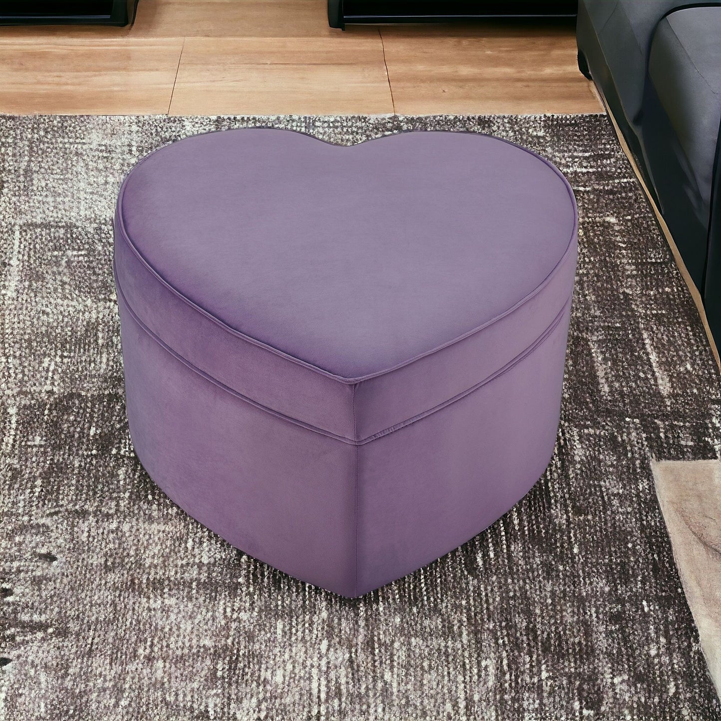 32" Purple Velvet Specialty Storage