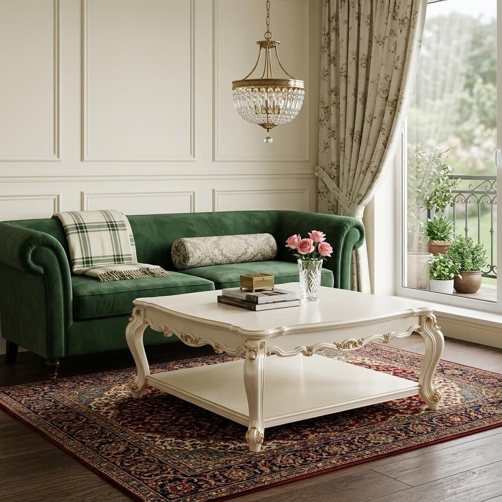 47" Pearl Wood Coffee Table With Shelf HomeRoots