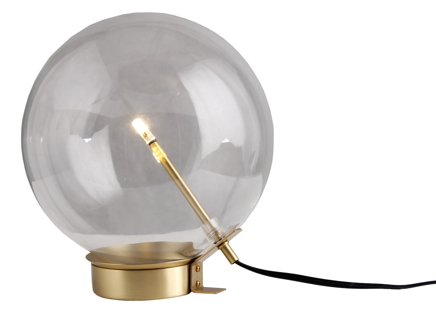 11" Brass Metal Globe Table Lamp