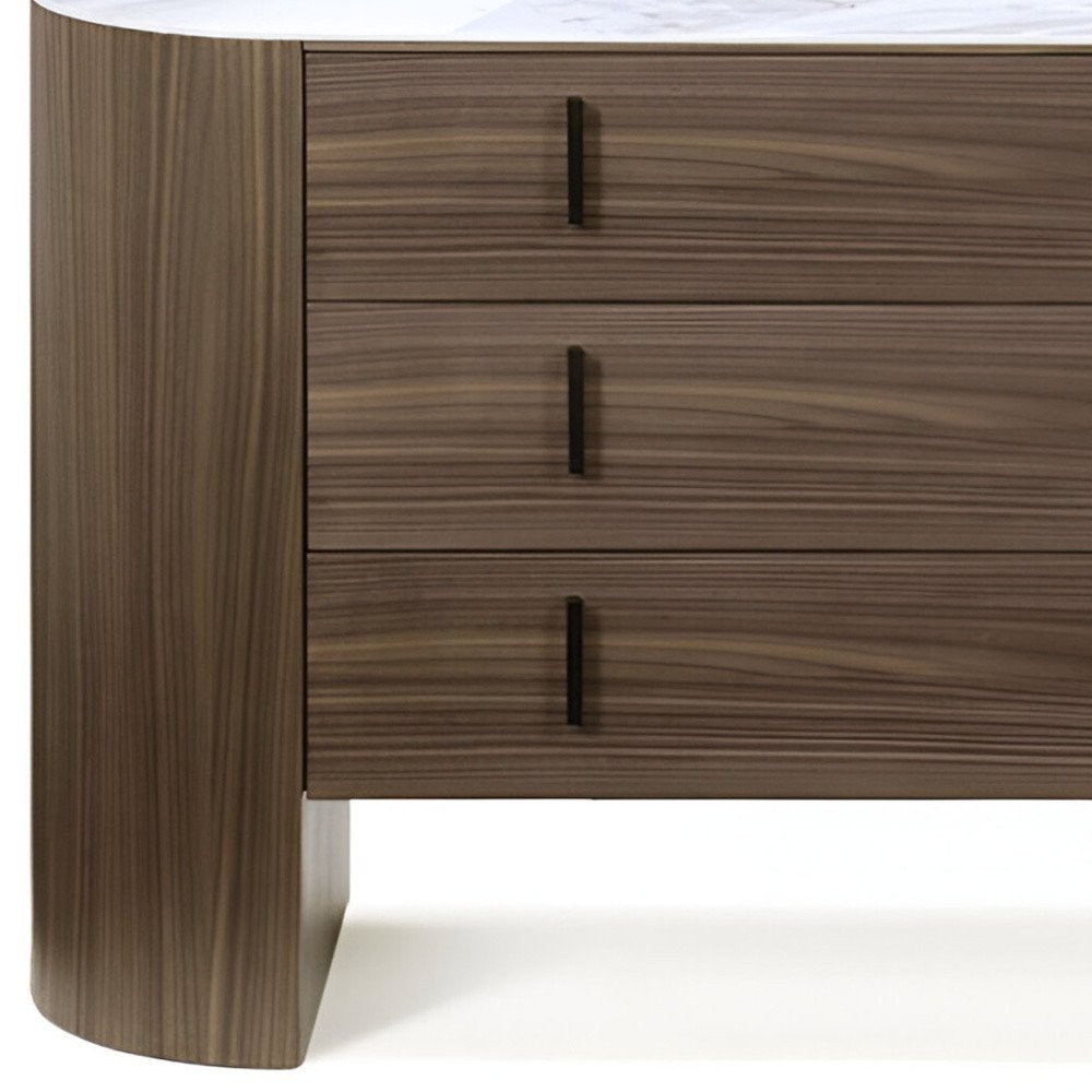 55" Brown Wood Three Drawer Dresser HomeRoots