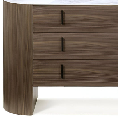 55" Brown Wood Three Drawer Dresser HomeRoots