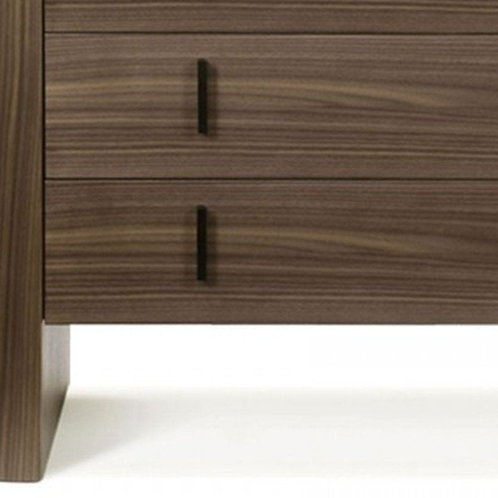 55" Brown Wood Three Drawer Dresser HomeRoots