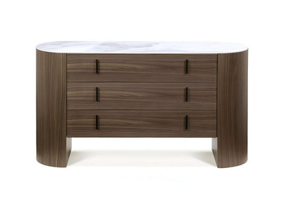 55" Brown Wood Three Drawer Dresser HomeRoots